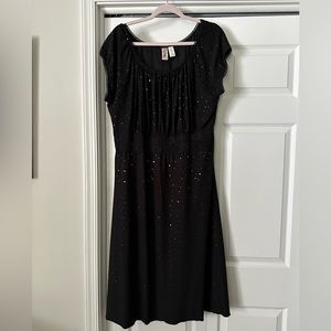 EUC L8ter black cap sleeve sparkle dress